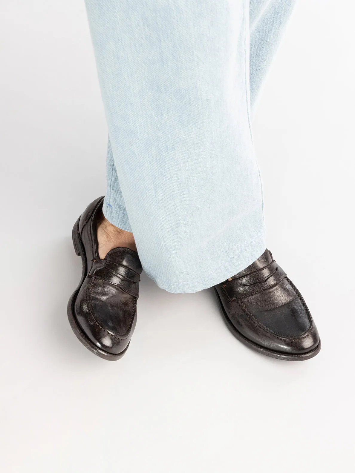 ARC 509 - Brown Leather Penny Loafers,Men