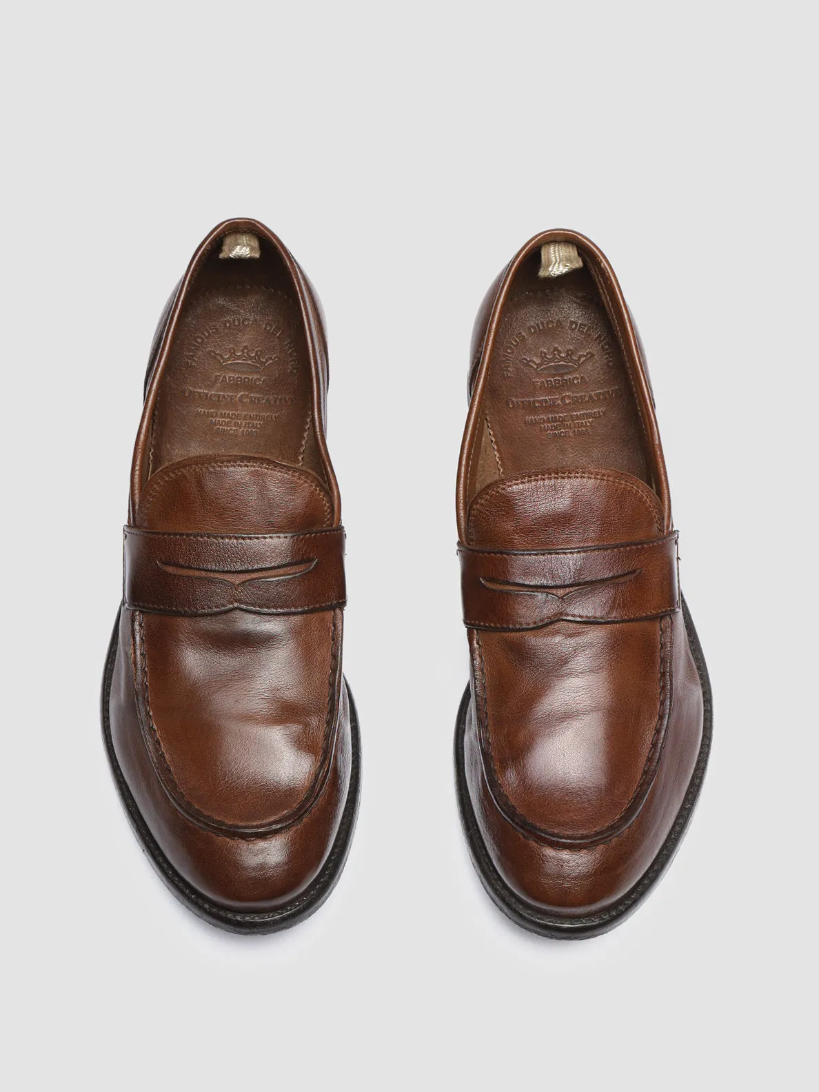 ARC 509 - Brown Leather Penny Loafers,Men
