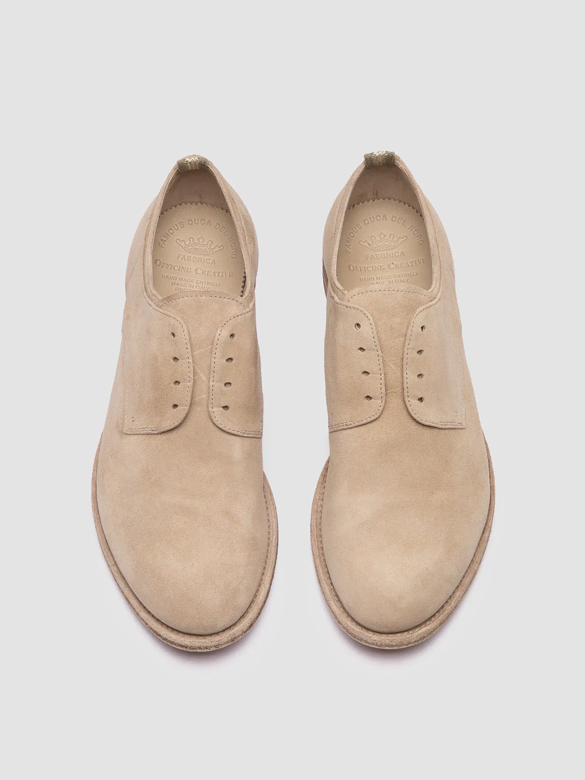 ARCHIVE 500 - Beige Suede Derby Shoes,Men Derby Shoes