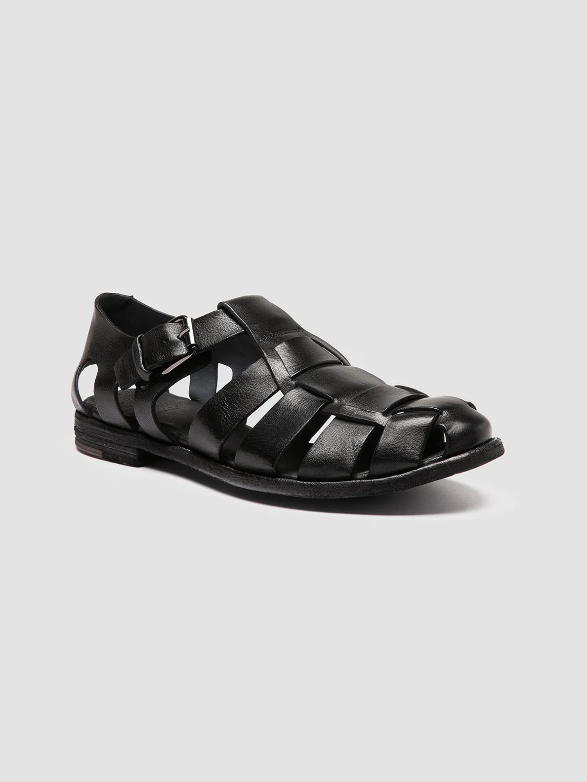 ARCHIVE 521 - Black Leather Sandals,Men Sandals