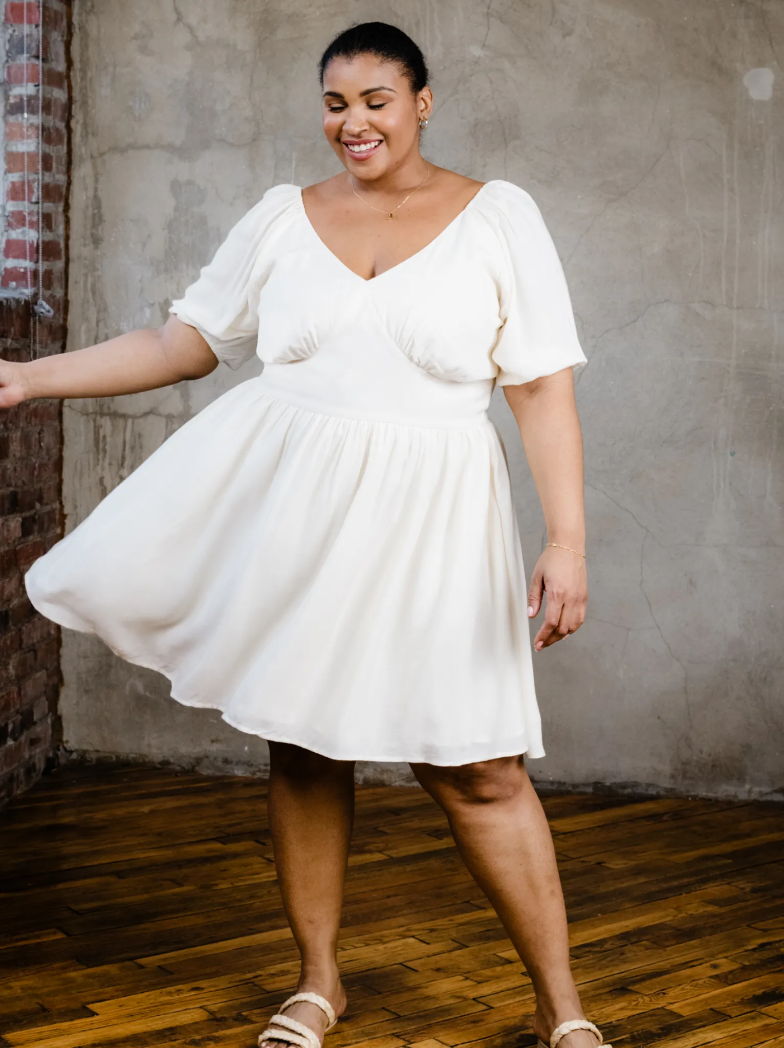Arden Ruched Mini Dress - White,Women Dresses