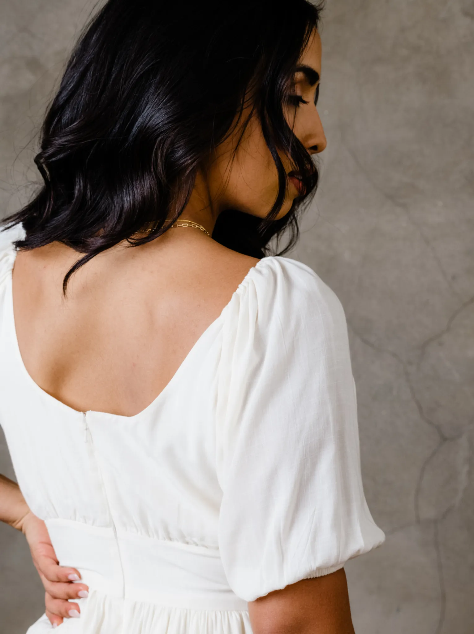Arden Ruched Mini Dress - White,Women Dresses