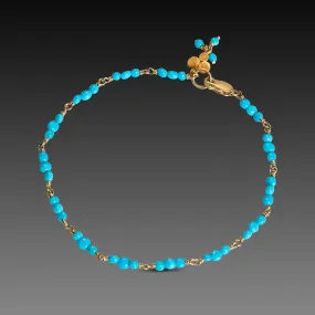 Arizona Turquoise & Gold Bracelet,Jewelry Delicate & Elegant