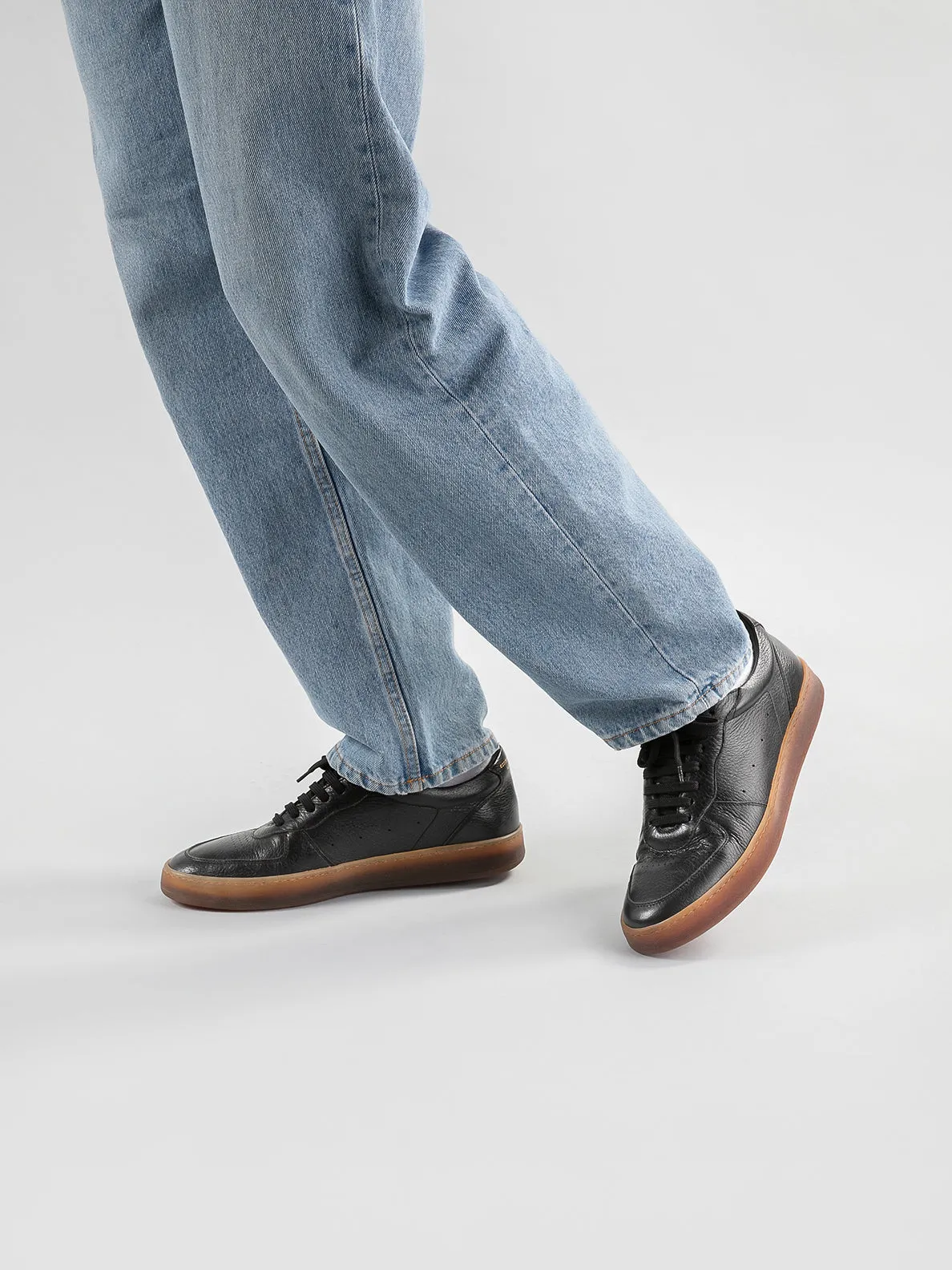 ASSET 001 - Black Leather Sneakers,Men