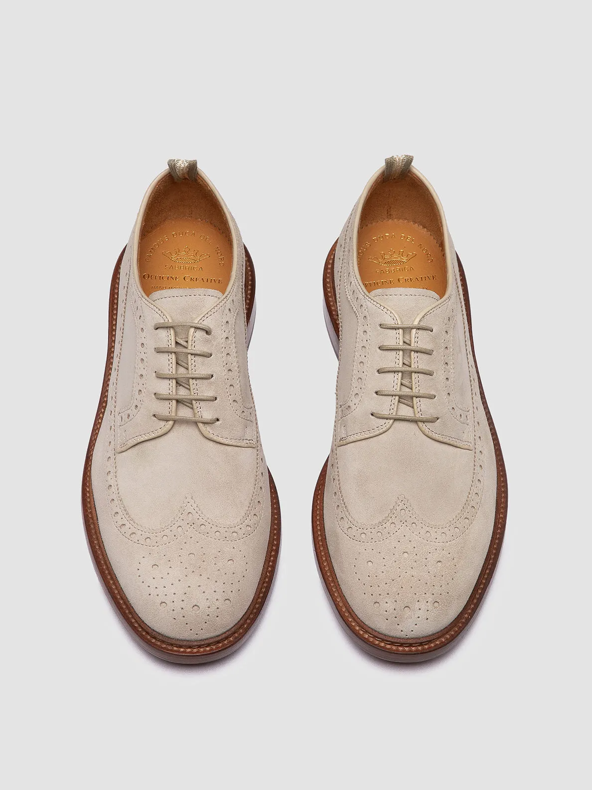 ASTON 003 - Ivory Suede Derby Shoes,Men Derby Shoes