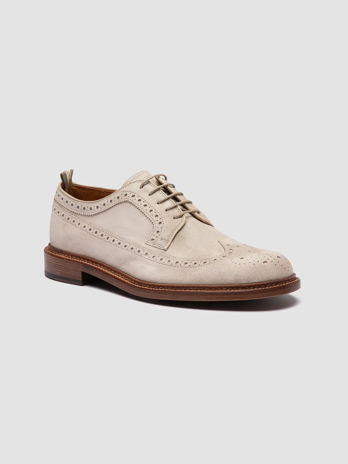 ASTON 003 - Ivory Suede Derby Shoes,Men Derby Shoes
