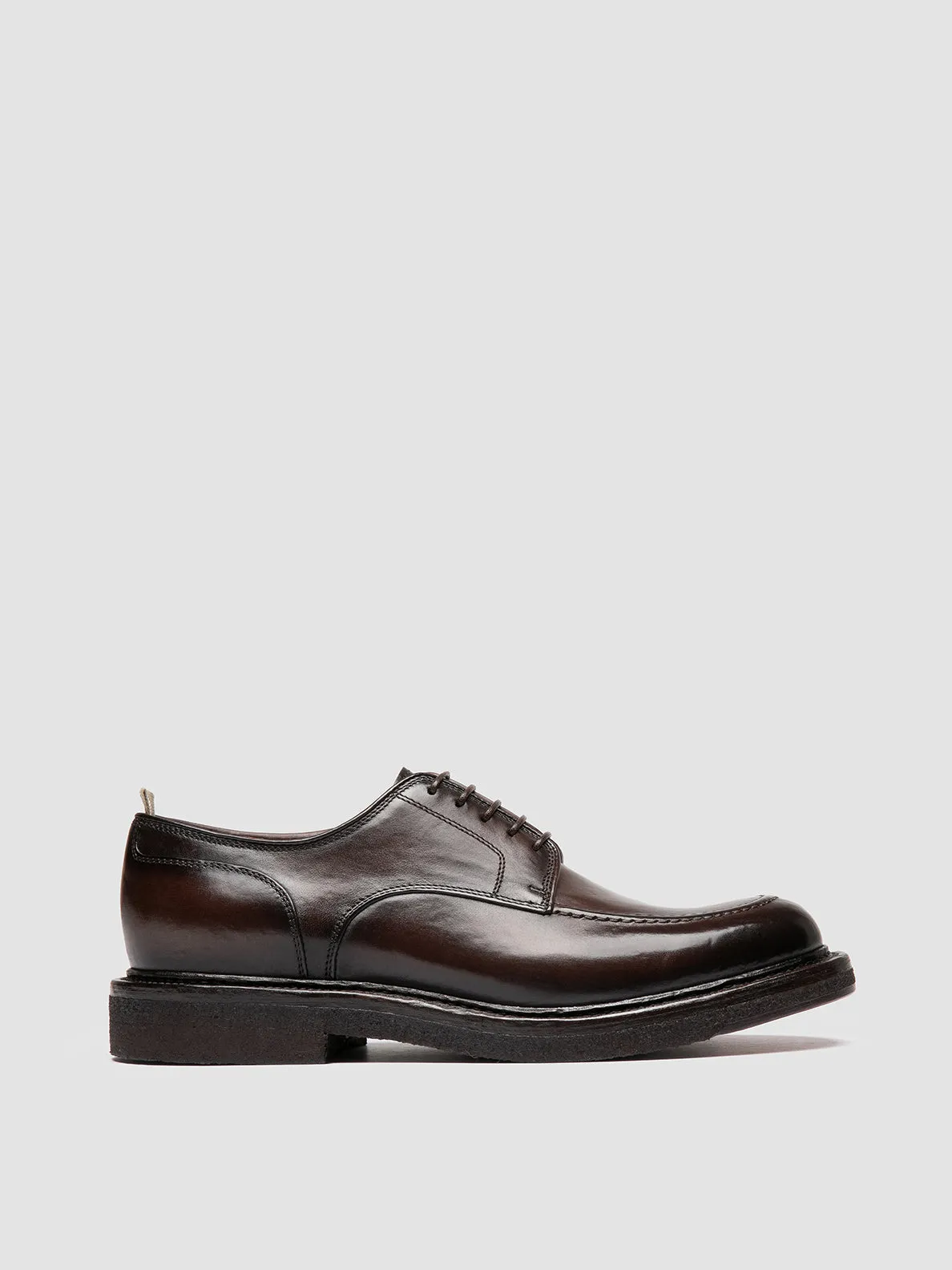 ASTON CREPE 003 - Brown Leather Derby Shoes,Men Derby Shoes