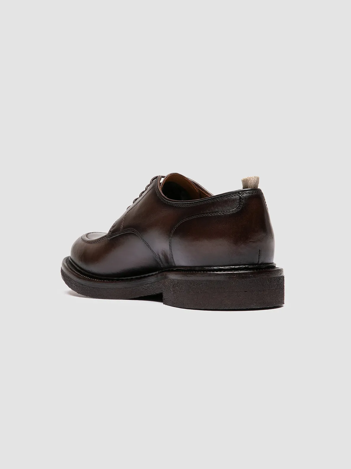 ASTON CREPE 003 - Brown Leather Derby Shoes,Men Derby Shoes