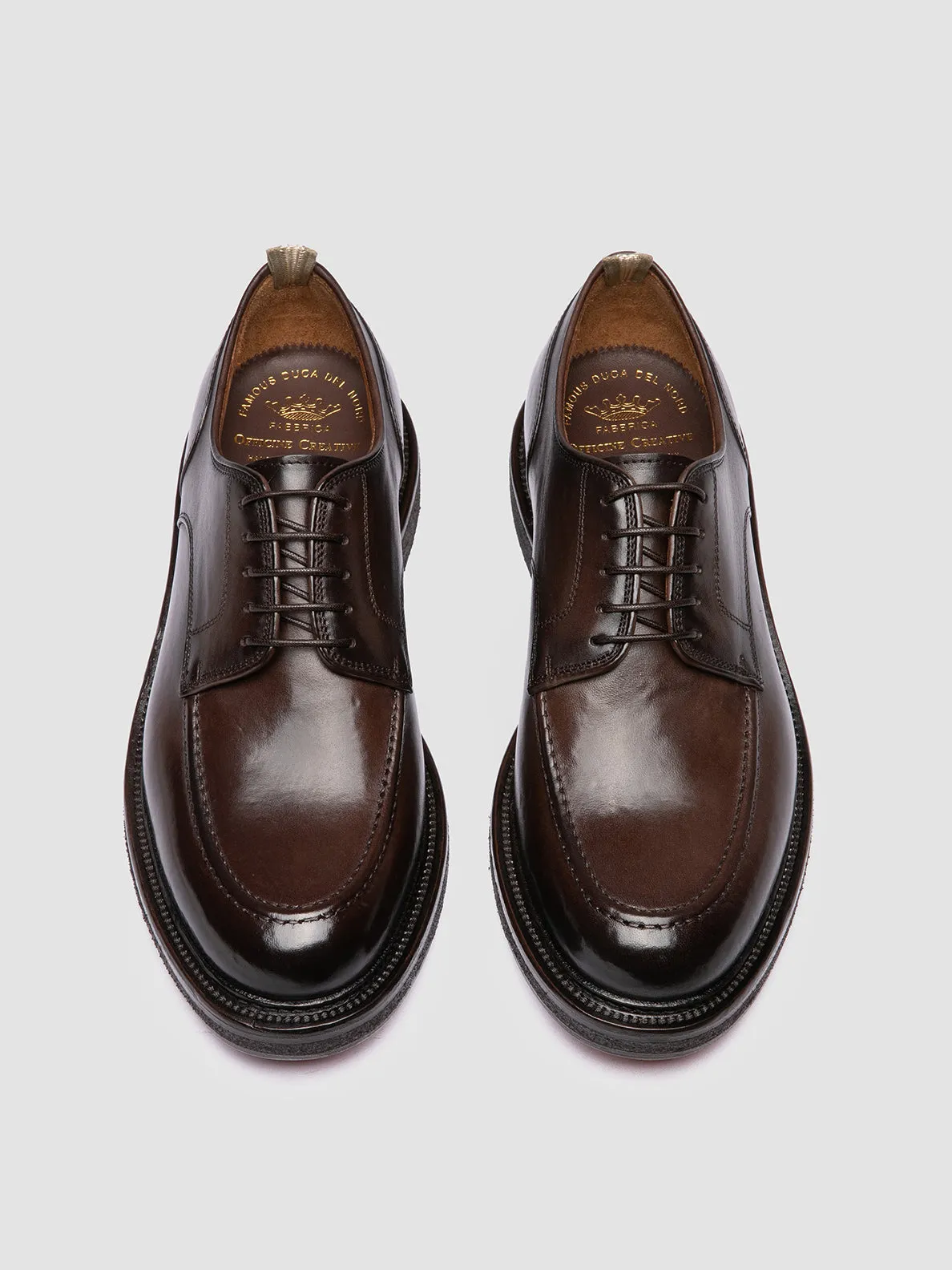 ASTON CREPE 003 - Brown Leather Derby Shoes,Men Derby Shoes