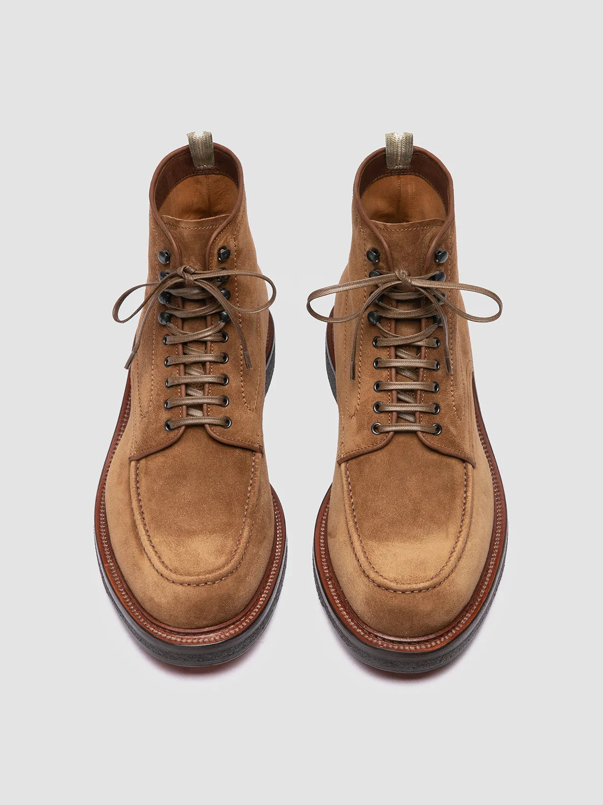ASTON CREPE 004 - Brown Suede Lace-Up Boots,Men Boots