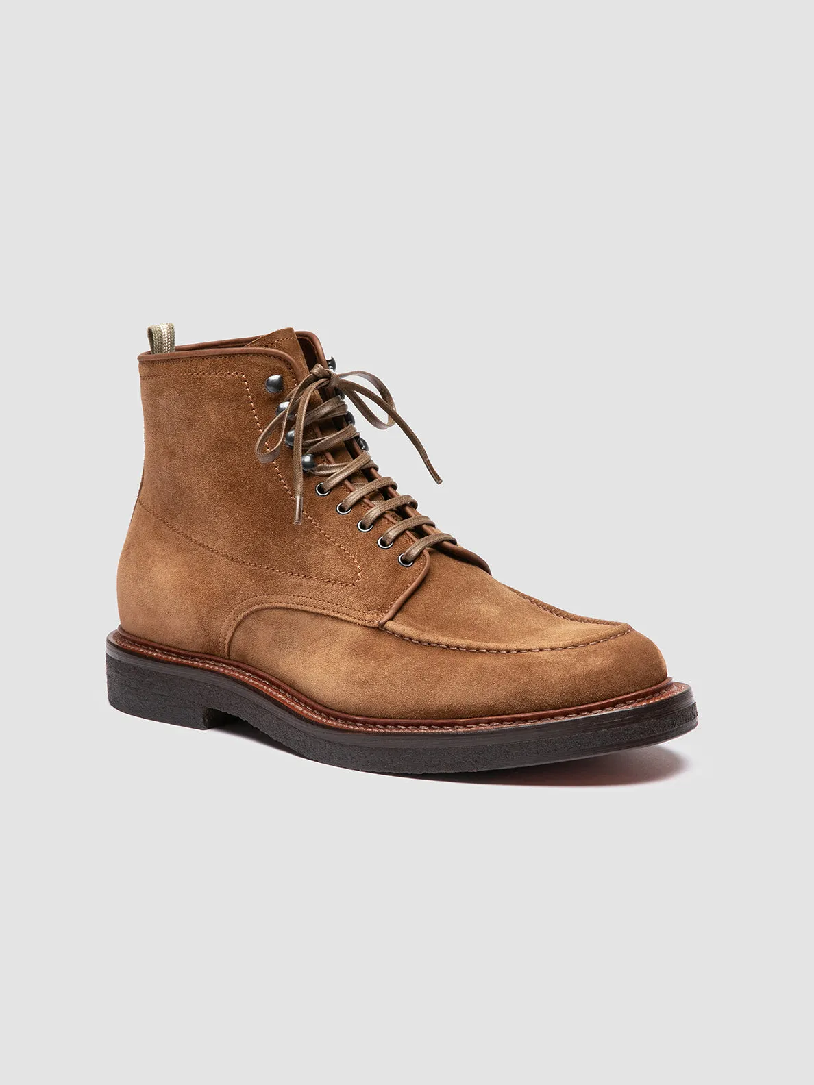 ASTON CREPE 004 - Brown Suede Lace-Up Boots,Men Boots