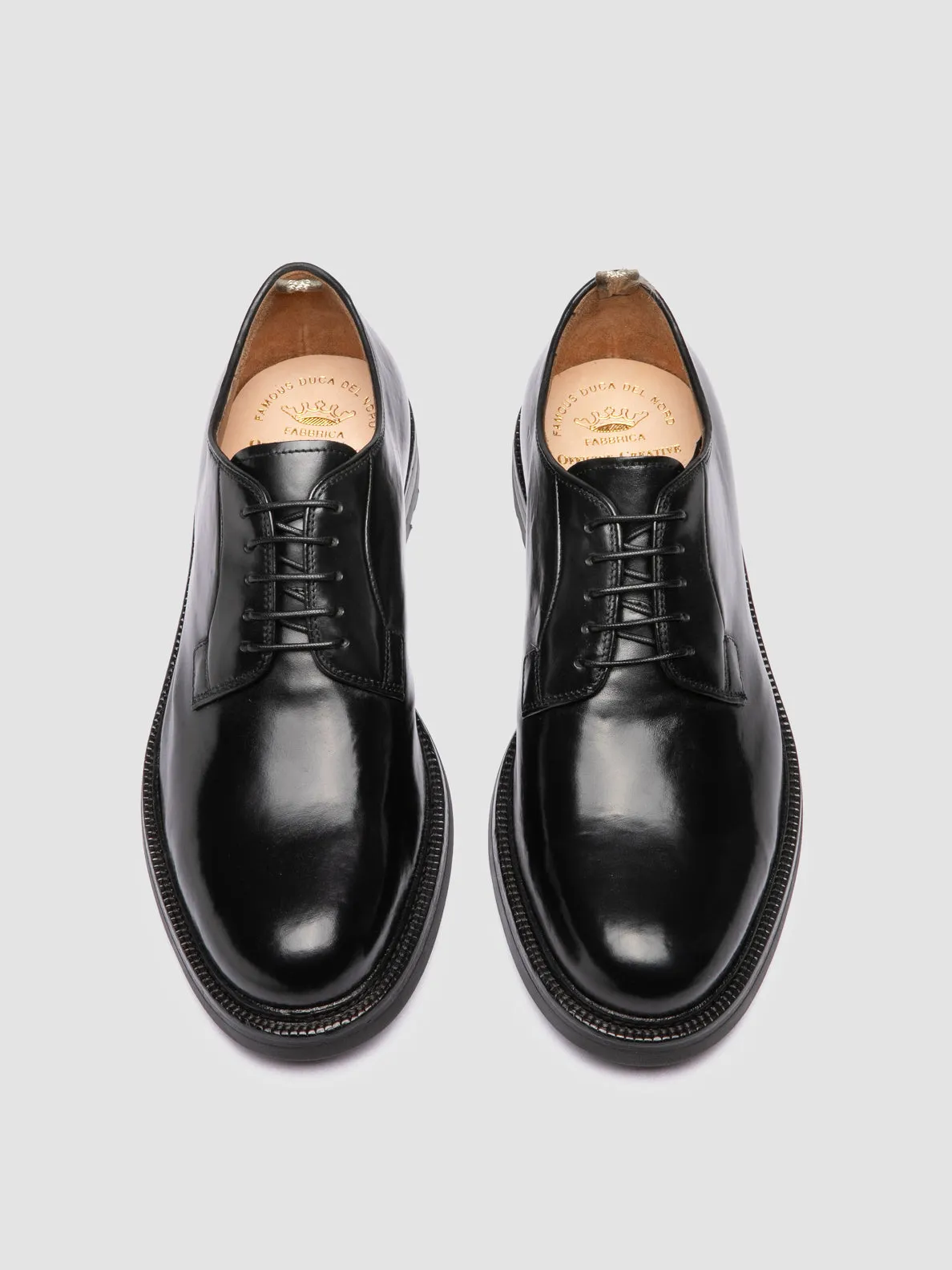 ASTON FLEXI 001 - Black Leather Derby Shoes,Men Derby Shoes