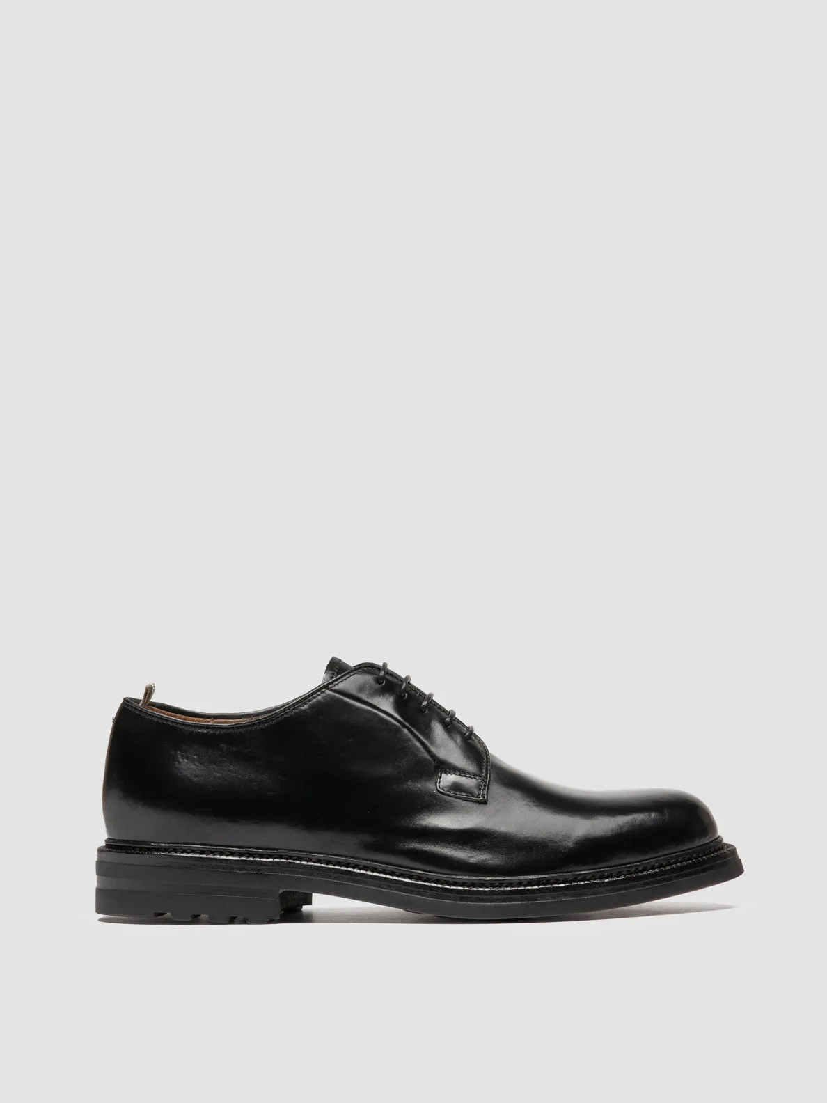 ASTON FLEXI 001 - Black Leather Derby Shoes,Men Derby Shoes