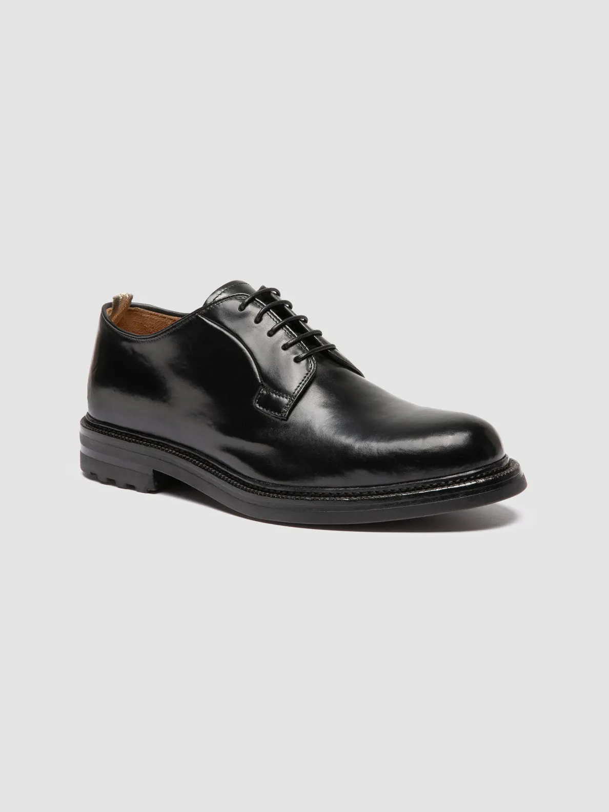 ASTON FLEXI 001 - Black Leather Derby Shoes,Men Derby Shoes