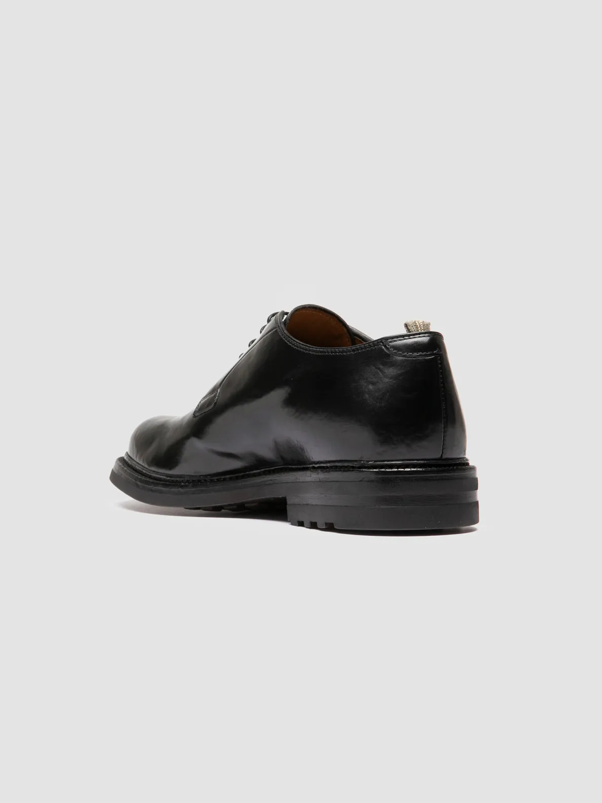 ASTON FLEXI 001 - Black Leather Derby Shoes,Men Derby Shoes