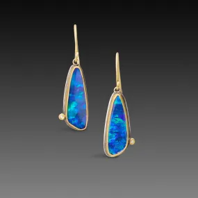 Australian Opal Earrings with Diamonds,Jewelry Delicate & Elegant