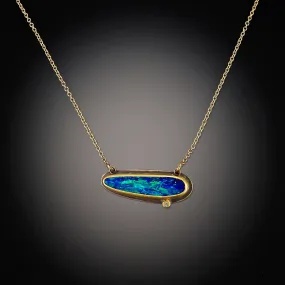 Australian Opal Necklace with Diamond,Jewelry Delicate & Elegant