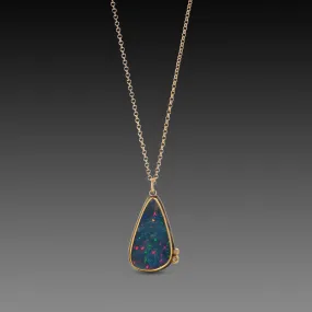 Australian Opal Teardrop Necklace,Jewelry Delicate & Elegant