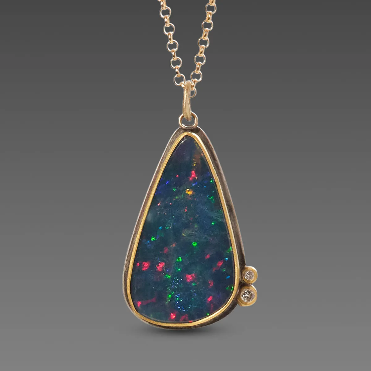 Australian Opal Teardrop Necklace,Jewelry Delicate & Elegant