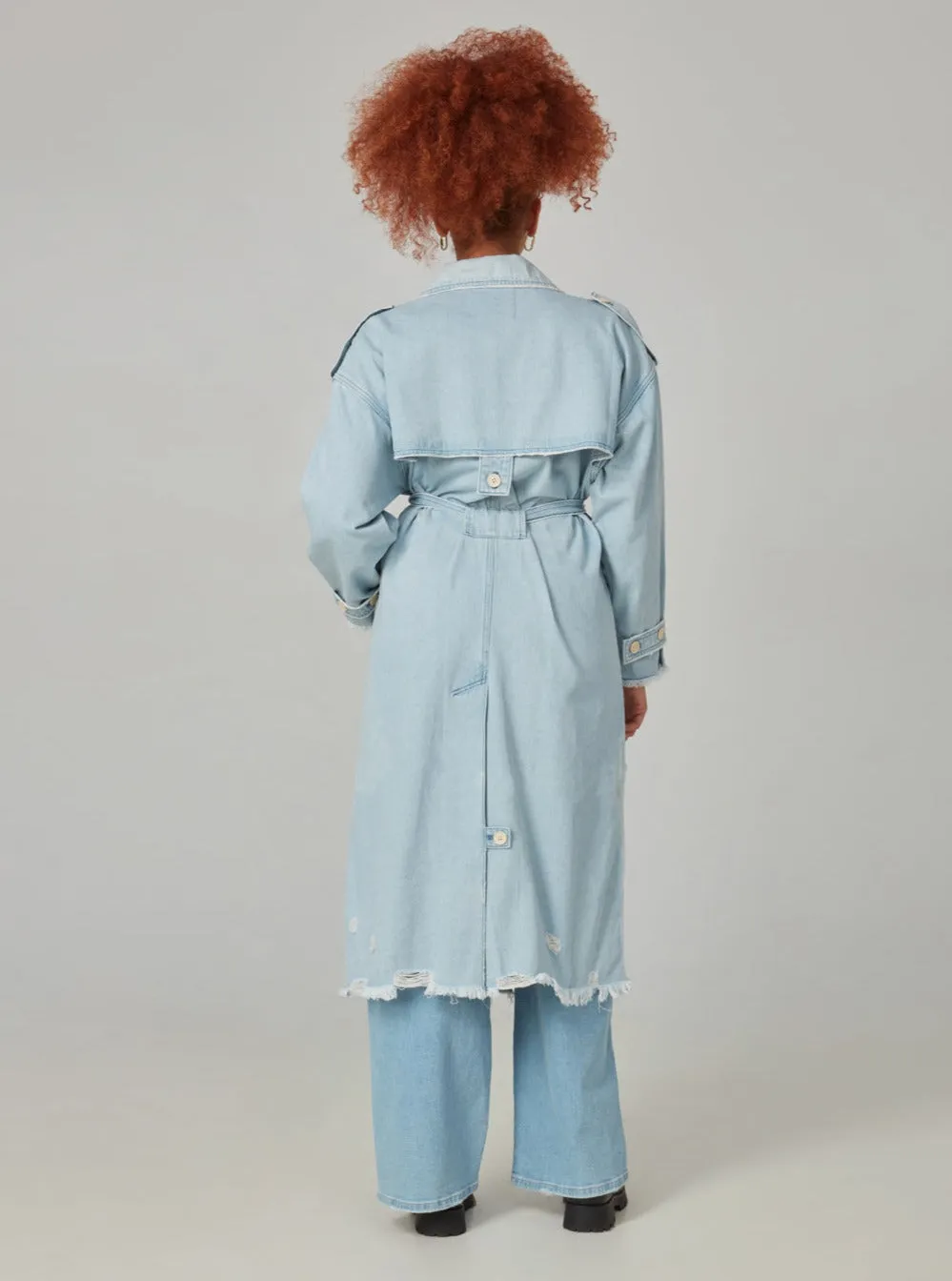 AVERY-BO Trench Coat - Blue Opal,Women