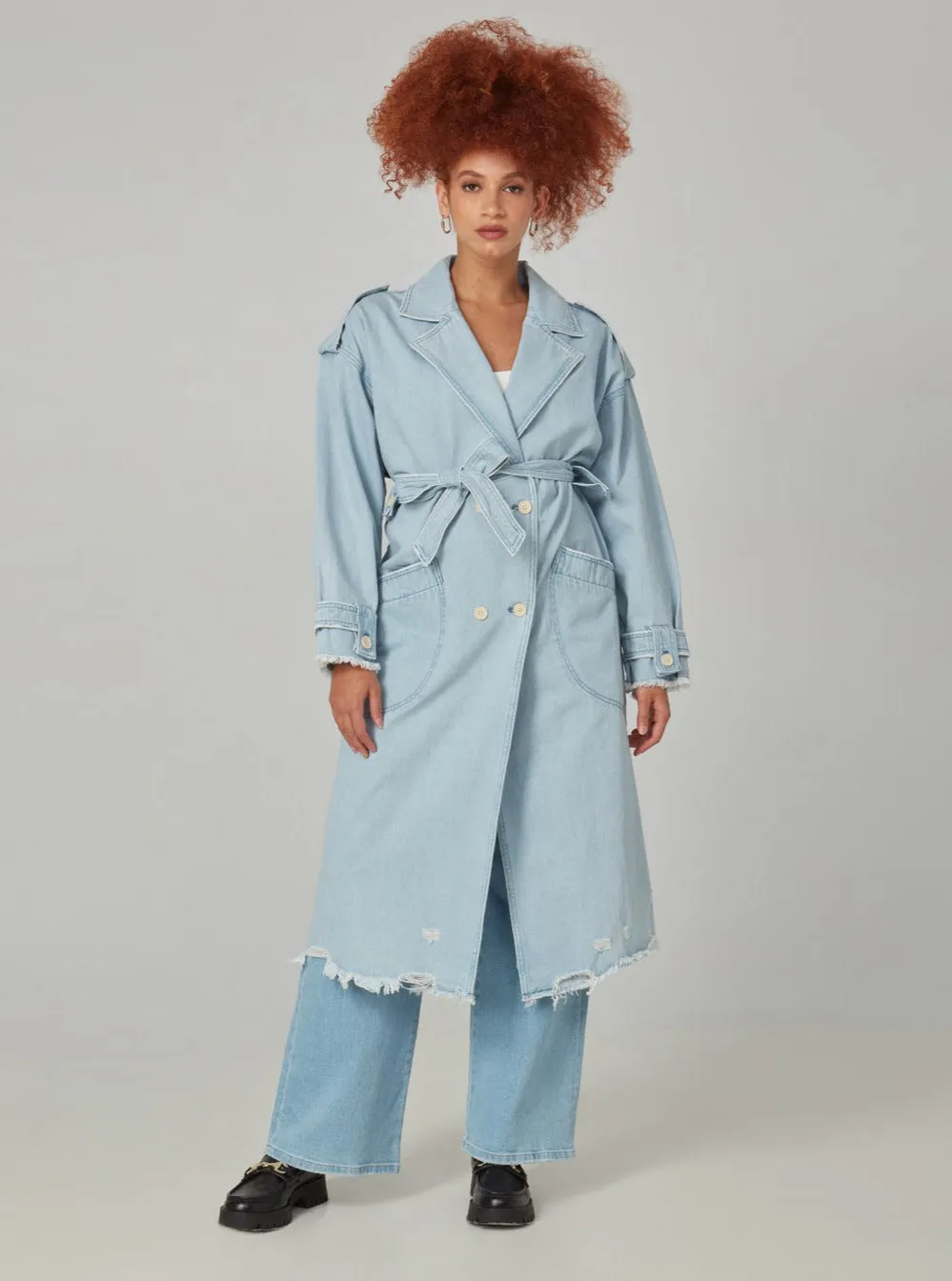 AVERY-BO Trench Coat - Blue Opal,Women