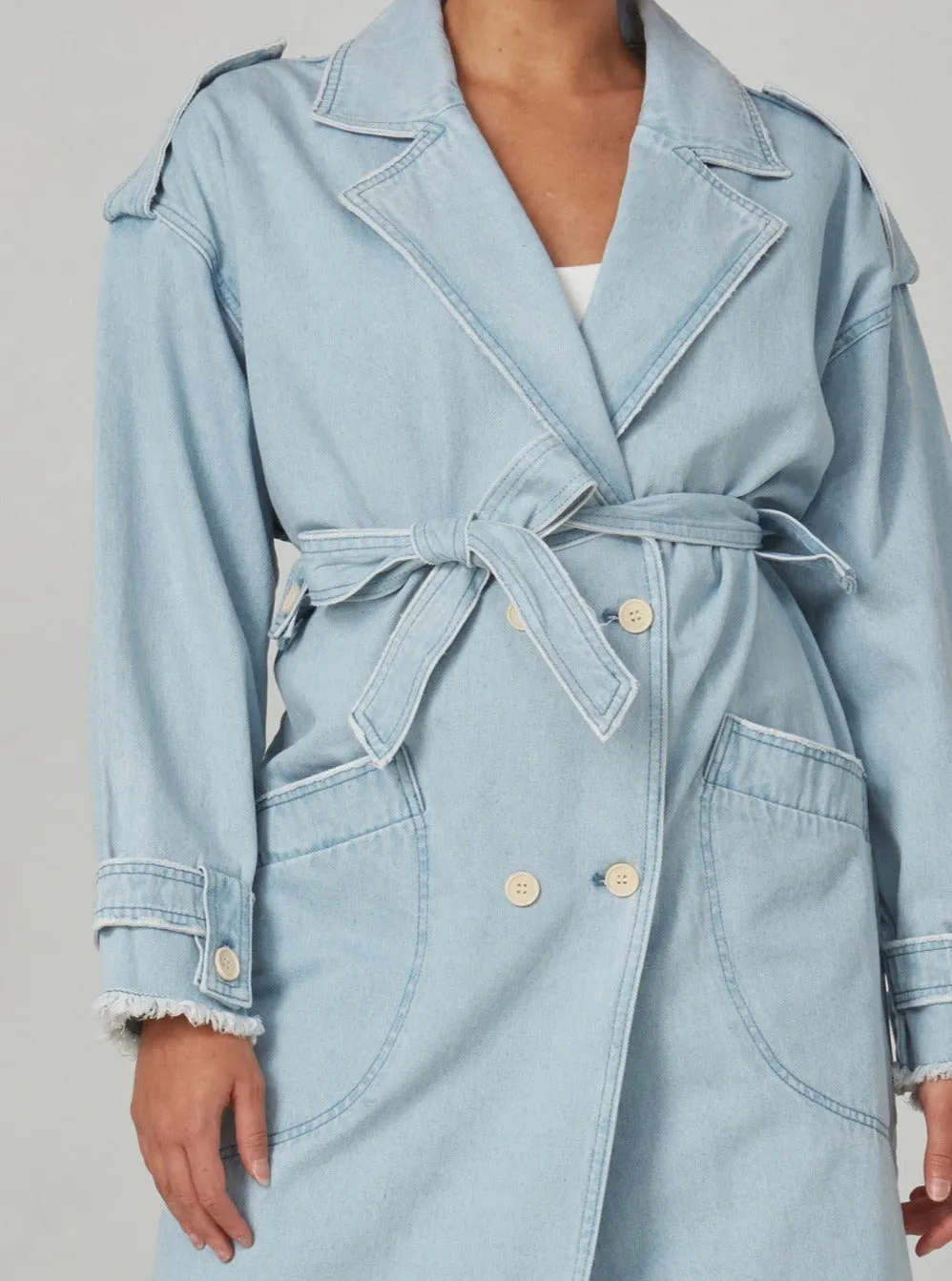AVERY-BO Trench Coat - Blue Opal,Women