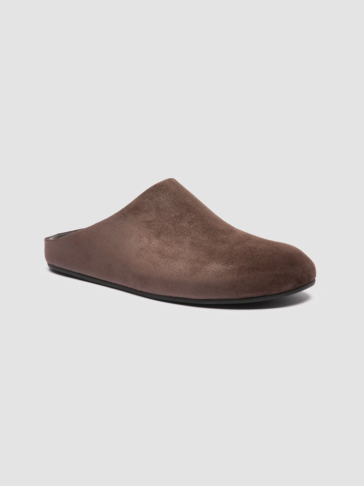 BABOUCHE 001 - Brown Suede Mule Sandals,Men Sandals