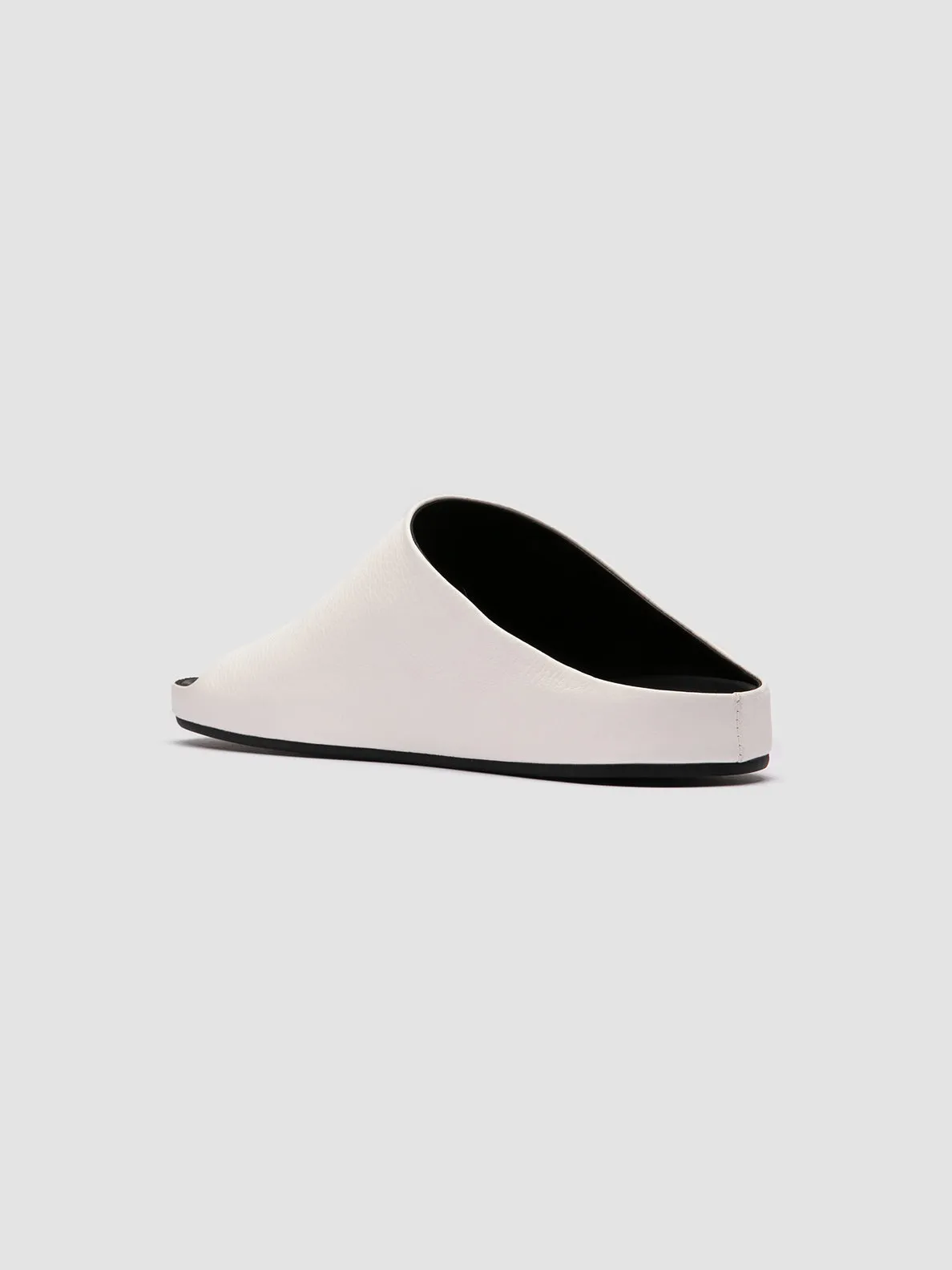 BABOUCHE 002 - White Leather Mule Sandals,Men Sandals