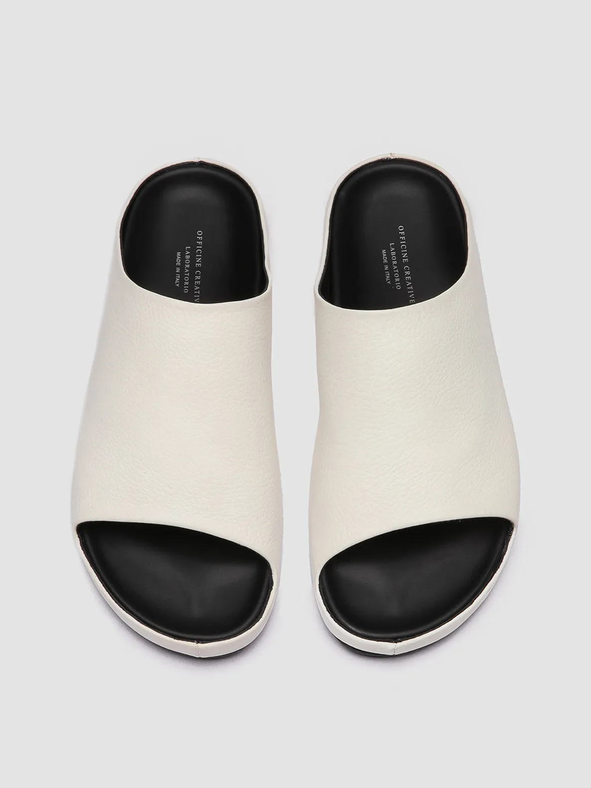 BABOUCHE 002 - White Leather Mule Sandals,Men Sandals