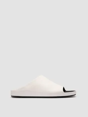 BABOUCHE 002 - White Leather Mule Sandals,Men Sandals