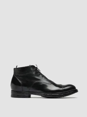 BALANCE 009 - Black Leather Lace Up Ankle Boots,Men Boots