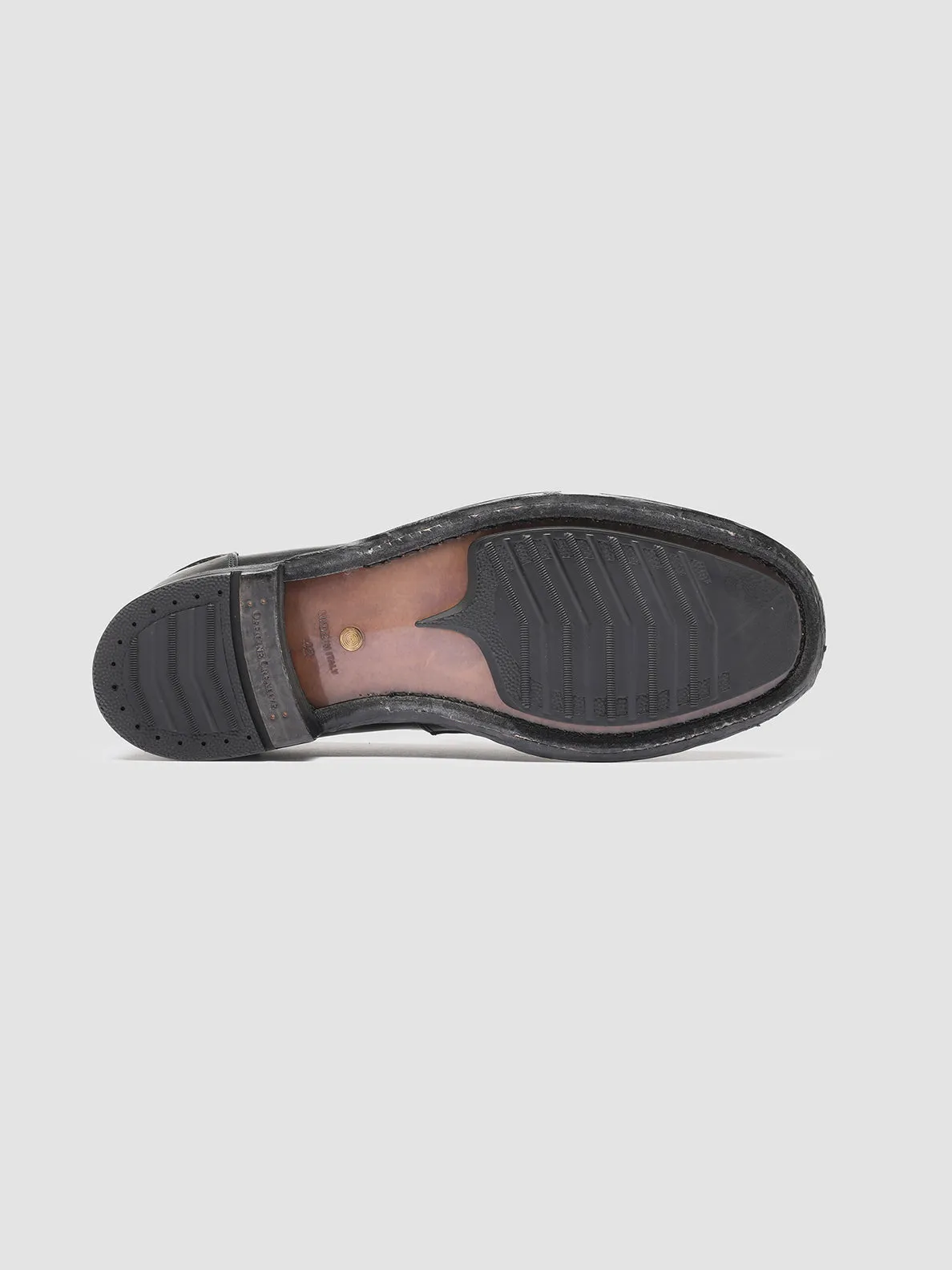 BALANCE 011 - Black Leather Penny Loafers,Men