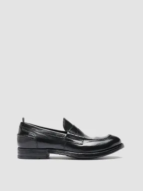 BALANCE 011 - Black Leather Penny Loafers,Men