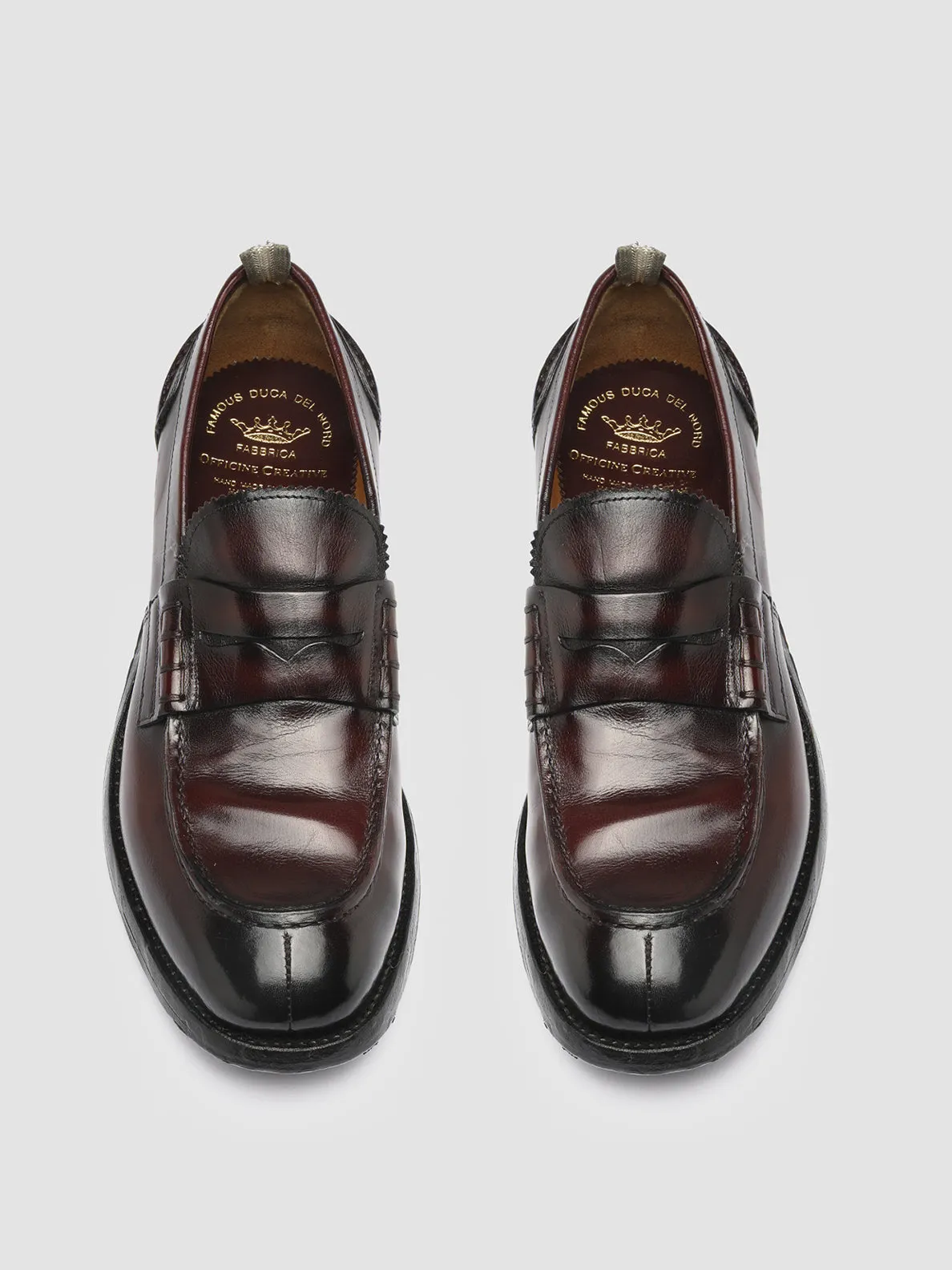 BALANCE 011 - Burgundy Leather Penny Loafers,Men