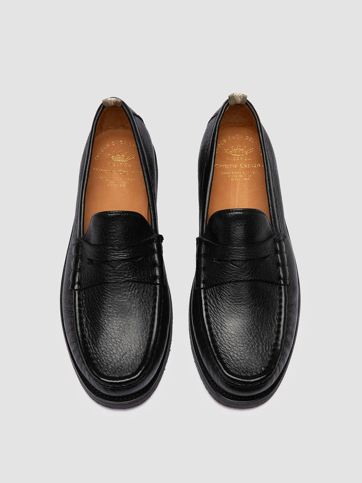 BALFRON FLEXI 001 - Black Leather Penny Loafers,Men