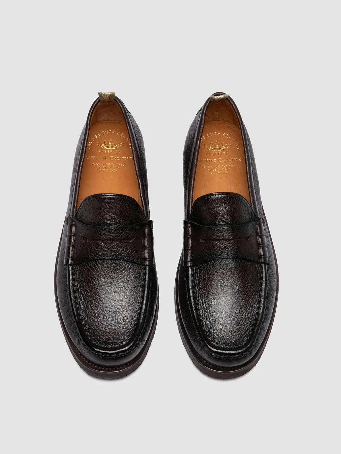 BALFRON FLEXI 001 - Brown Leather Penny Loafers,Men