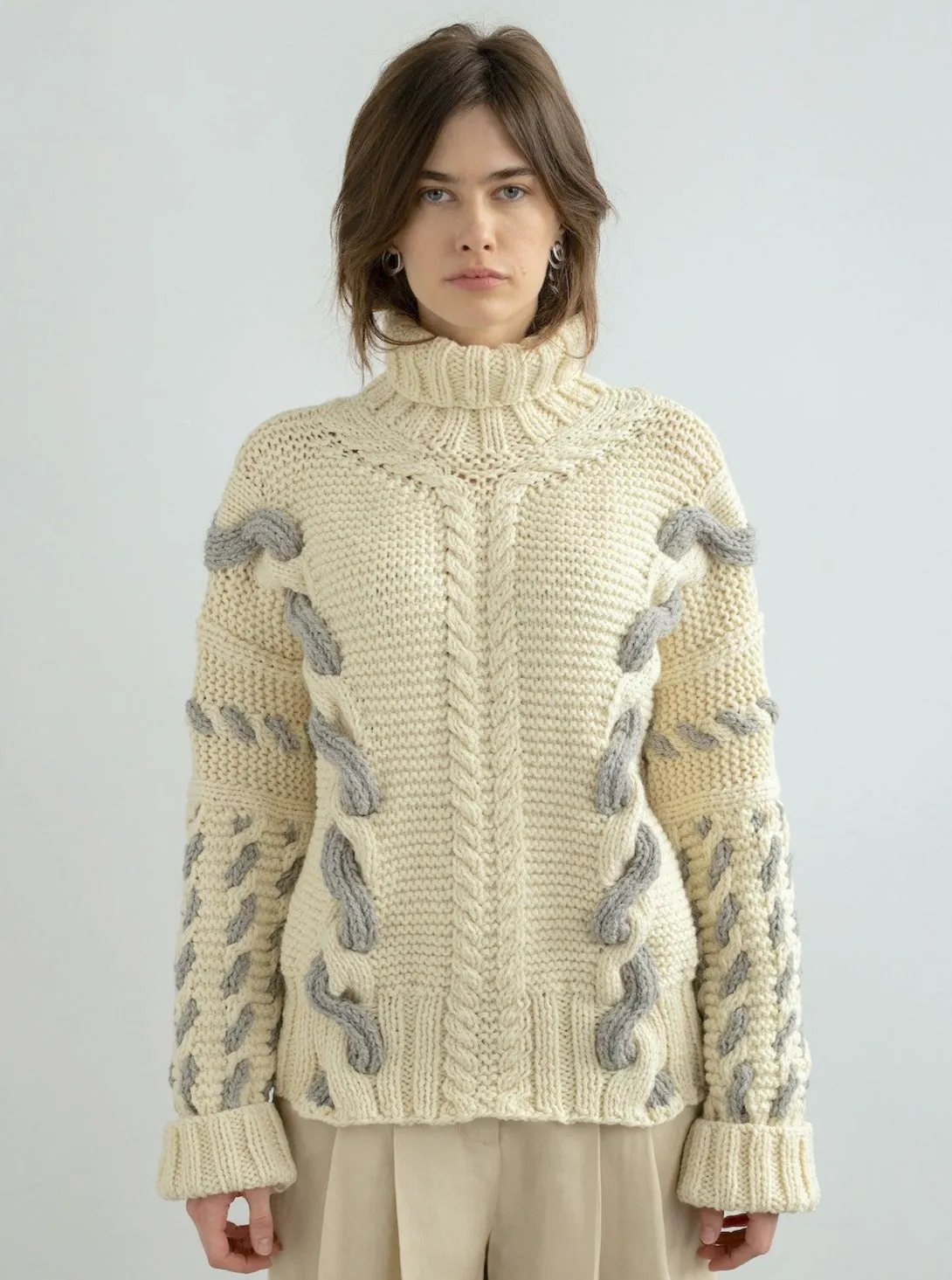 Barbora Turtleneck - White,Women Sweaters