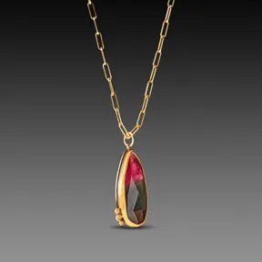Bicolor Tourmaline Necklace,Jewelry Delicate & Elegant