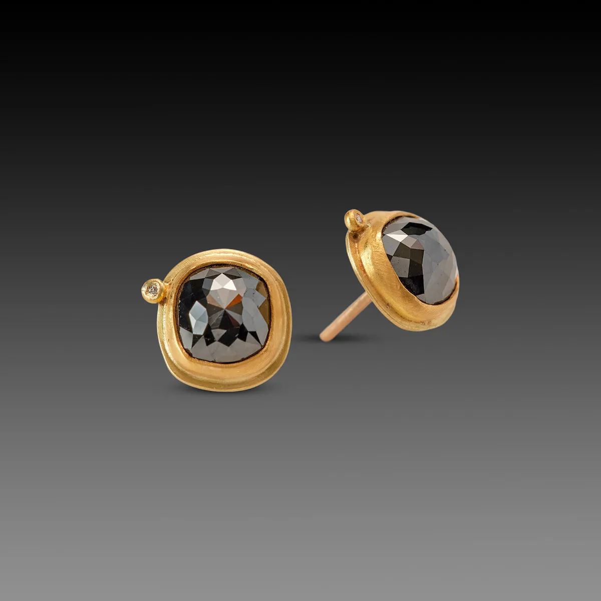 Black Diamond Stud Earrings,Jewelry Delicate & Elegant