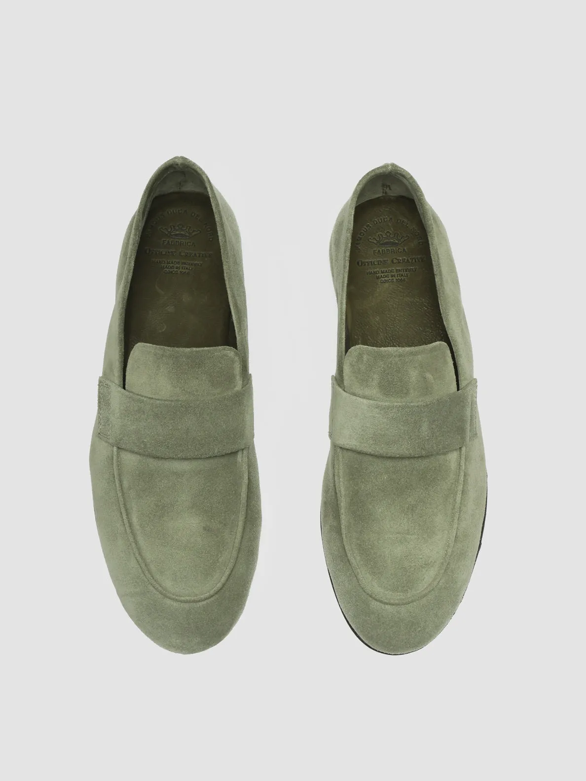 BLAIR 001 - Green Suede Loafers,Women