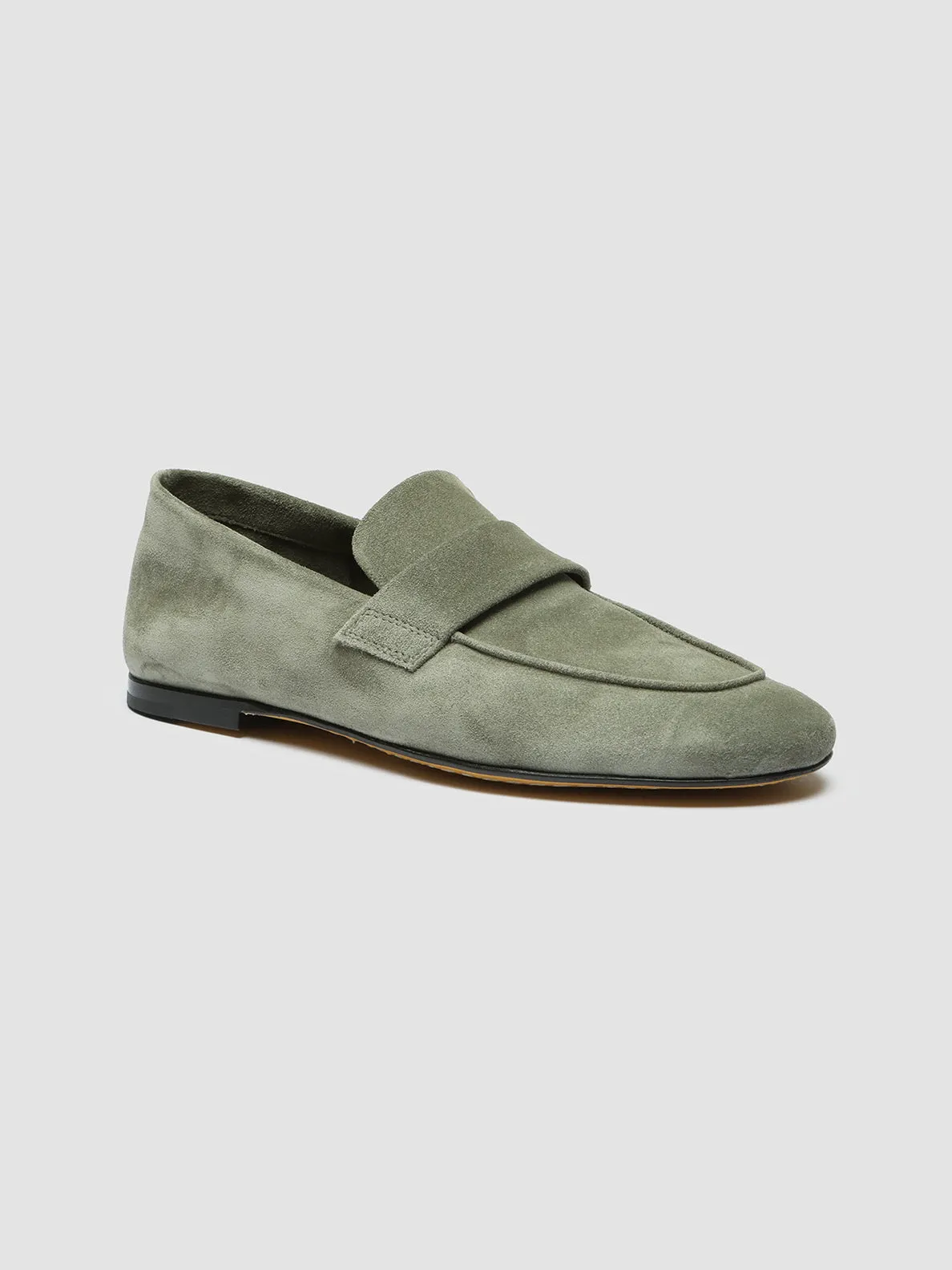 BLAIR 001 - Green Suede Loafers,Women