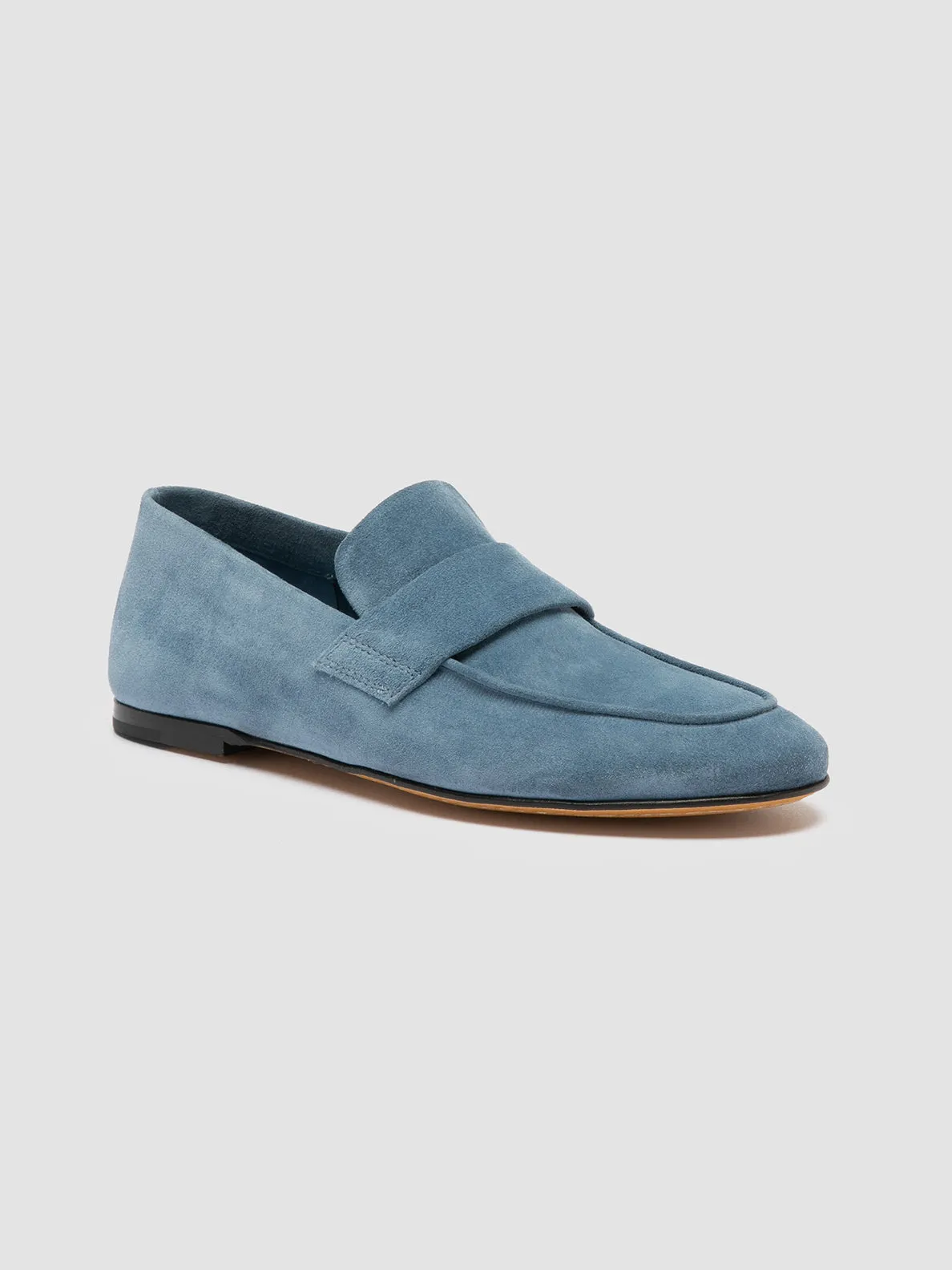 BLAIR 001 - Navy Suede Loafers,Women