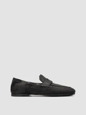 BLAIR DD 001 - Black Leather Penny Loafers,Women