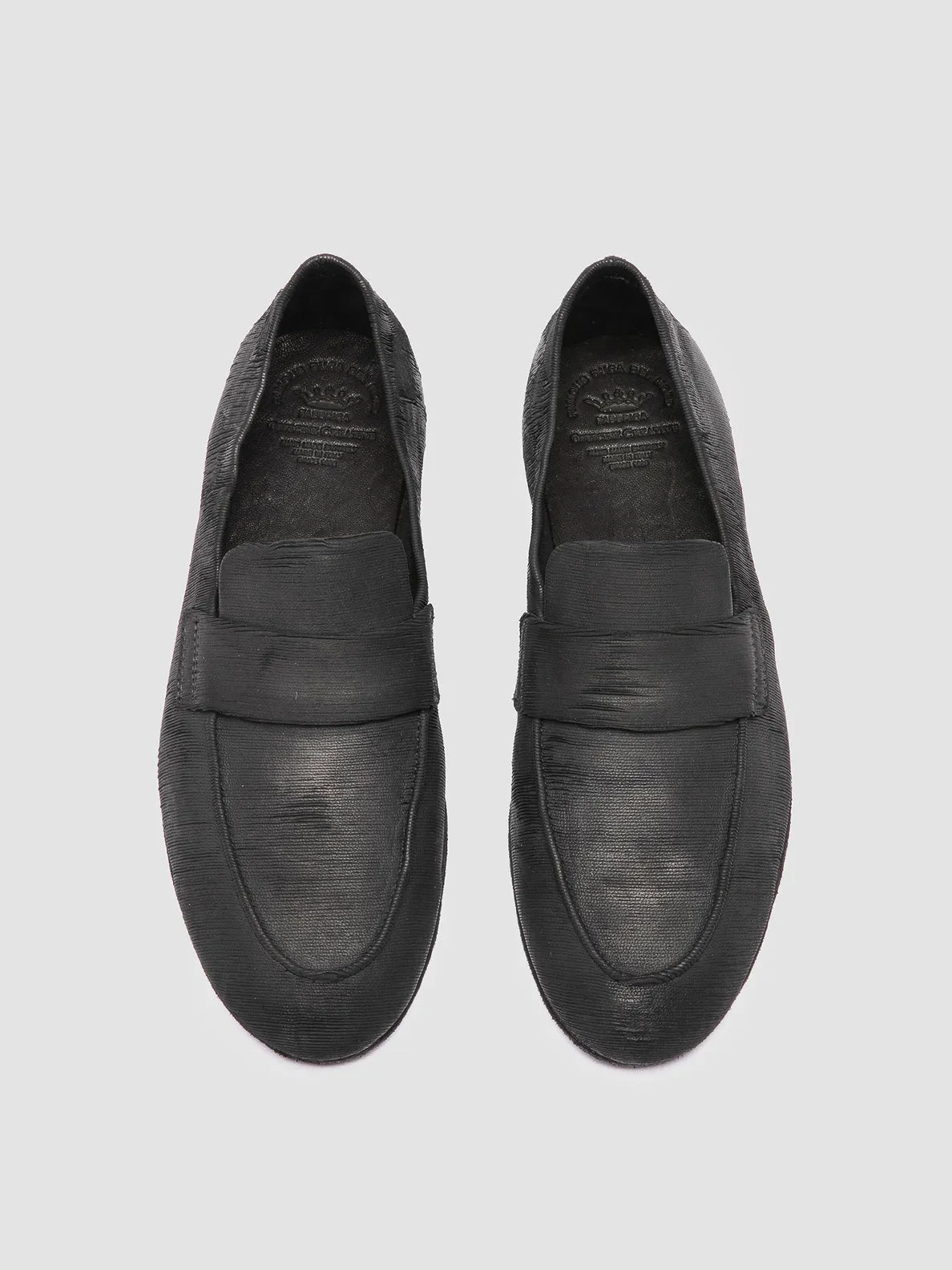 BLAIR DD 001 - Black Leather Penny Loafers,Women