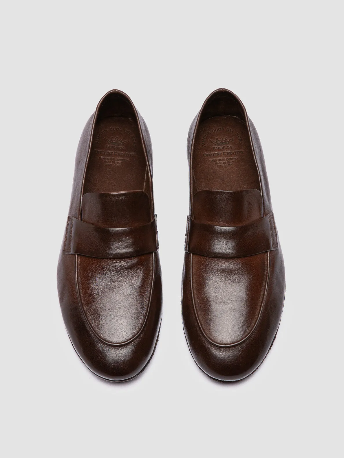 BLAIR DD 001 - Brown Leather Penny Loafers,Women