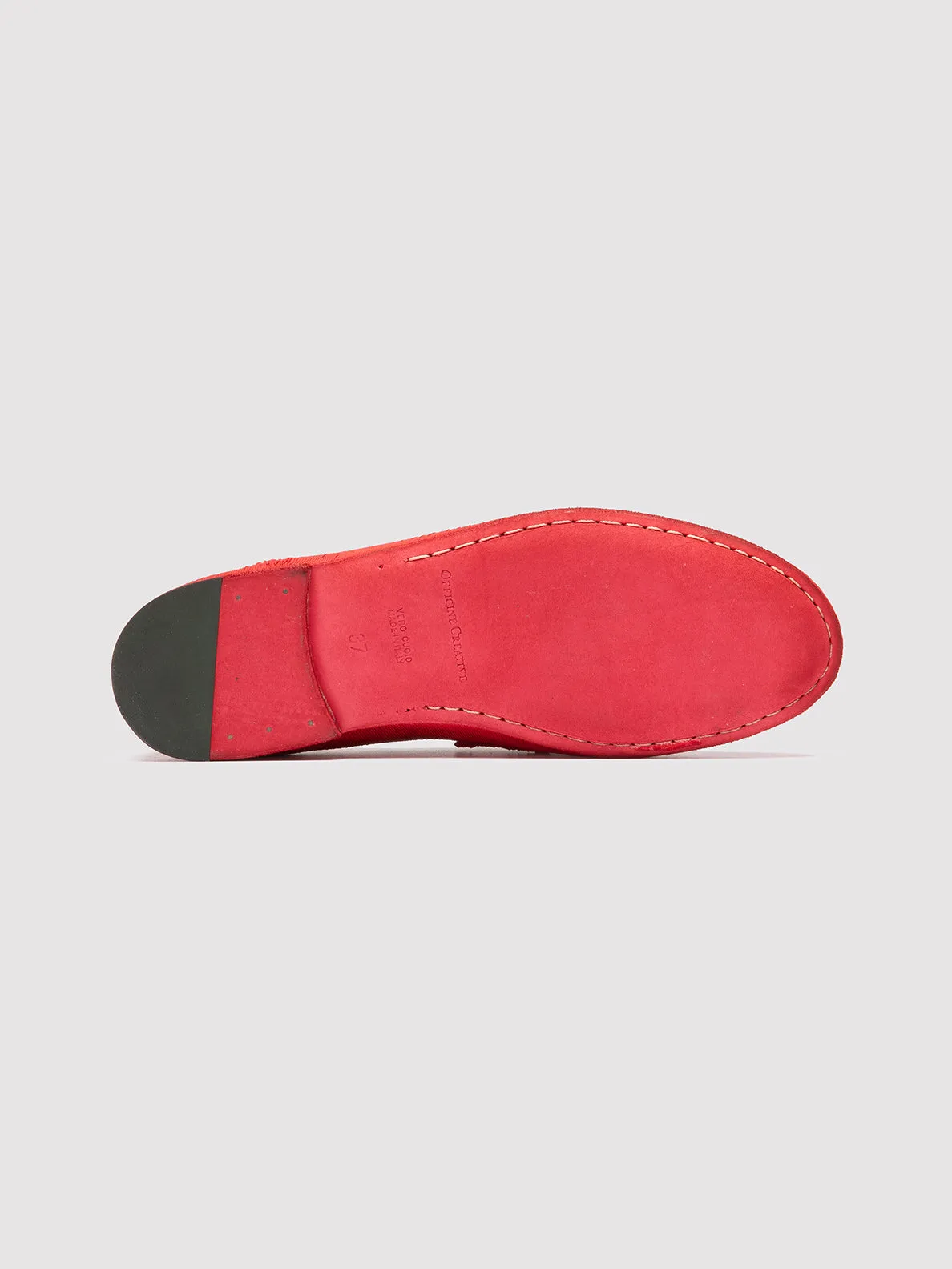 BLAIR DD 001 - Red Leather Penny Loafers,Women