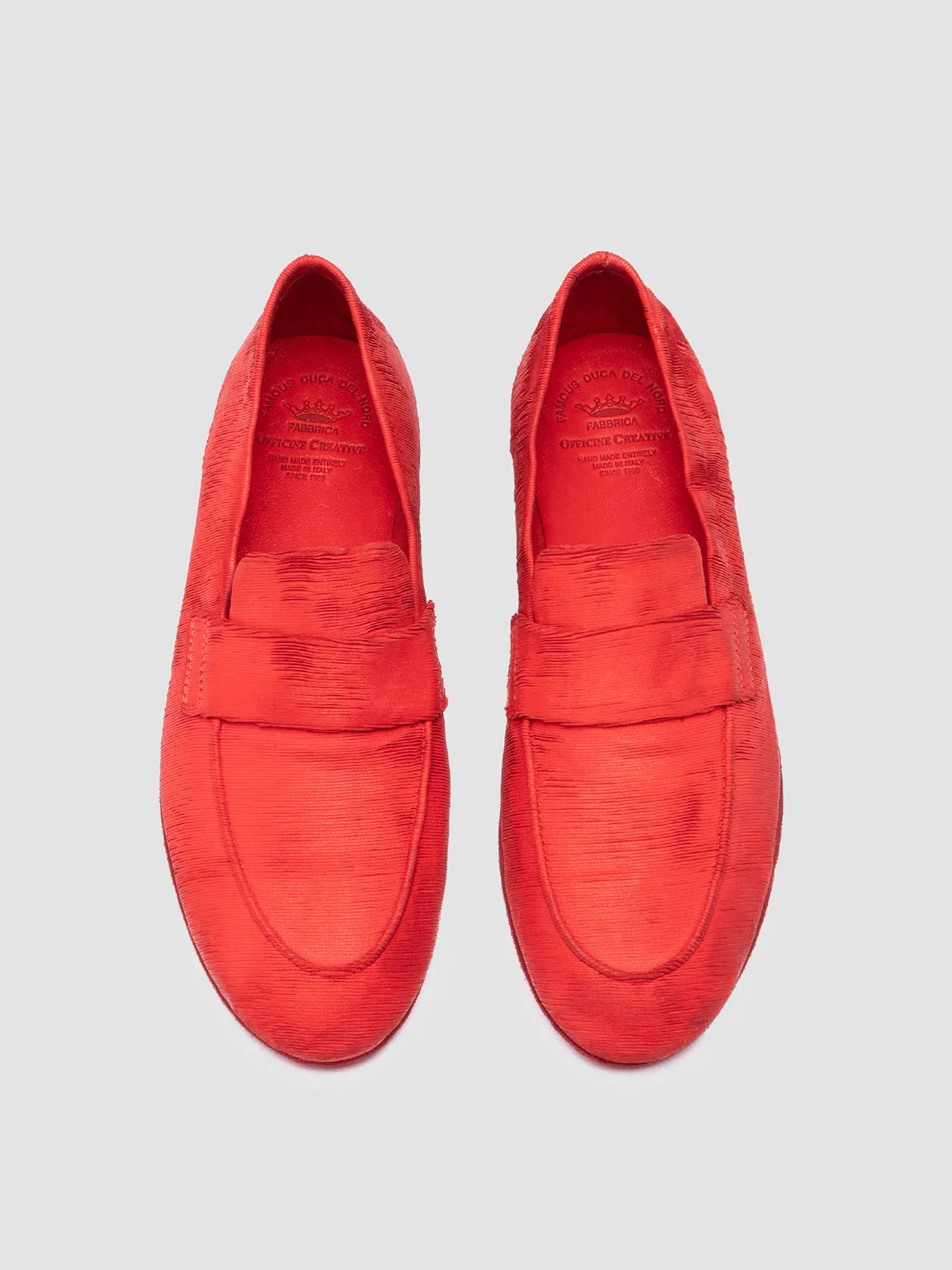BLAIR DD 001 - Red Leather Penny Loafers,Women