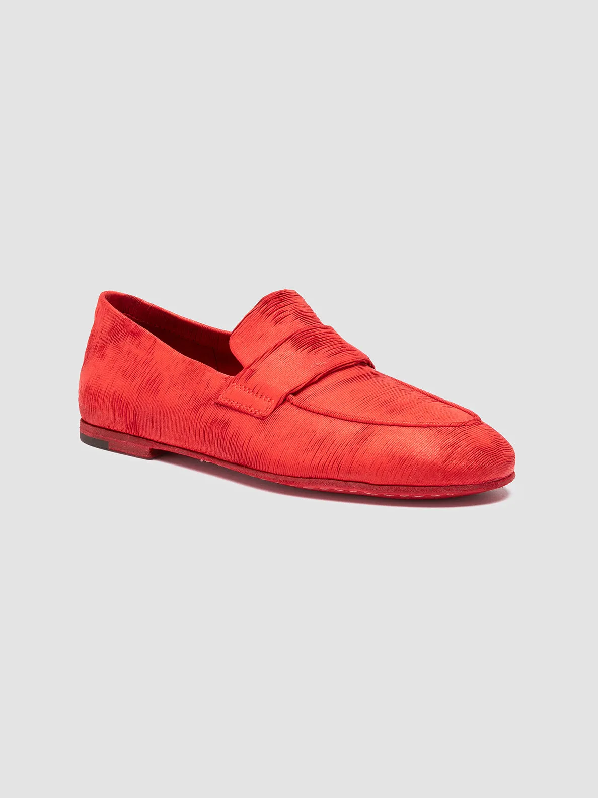 BLAIR DD 001 - Red Leather Penny Loafers,Women