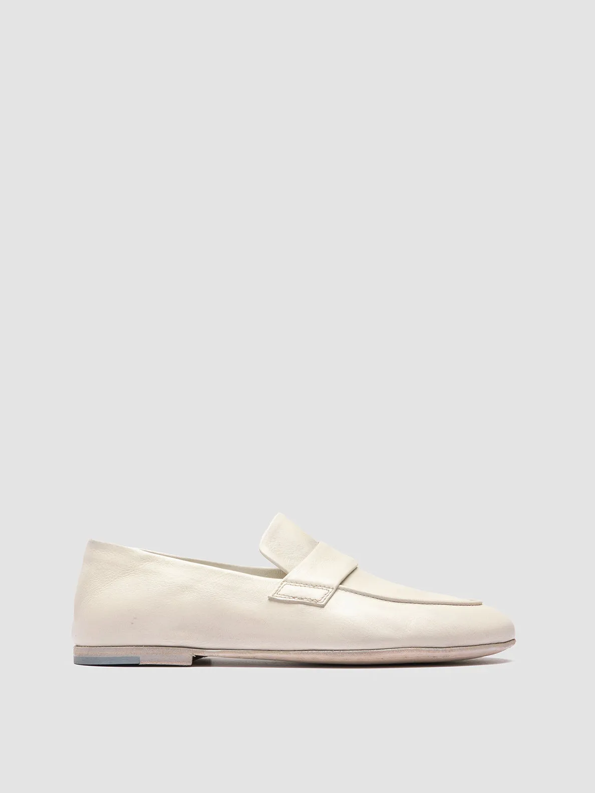 BLAIR DD 001 - White Leather Penny Loafers,Women
