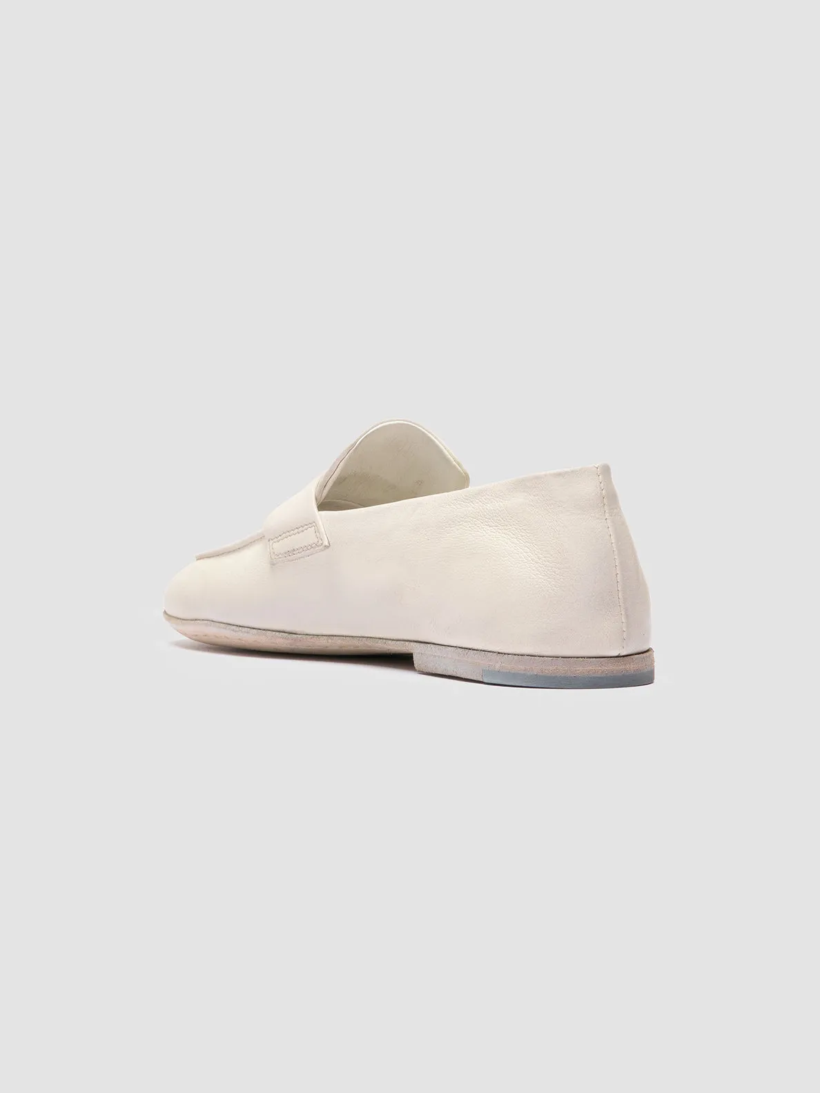 BLAIR DD 001 - White Leather Penny Loafers,Women